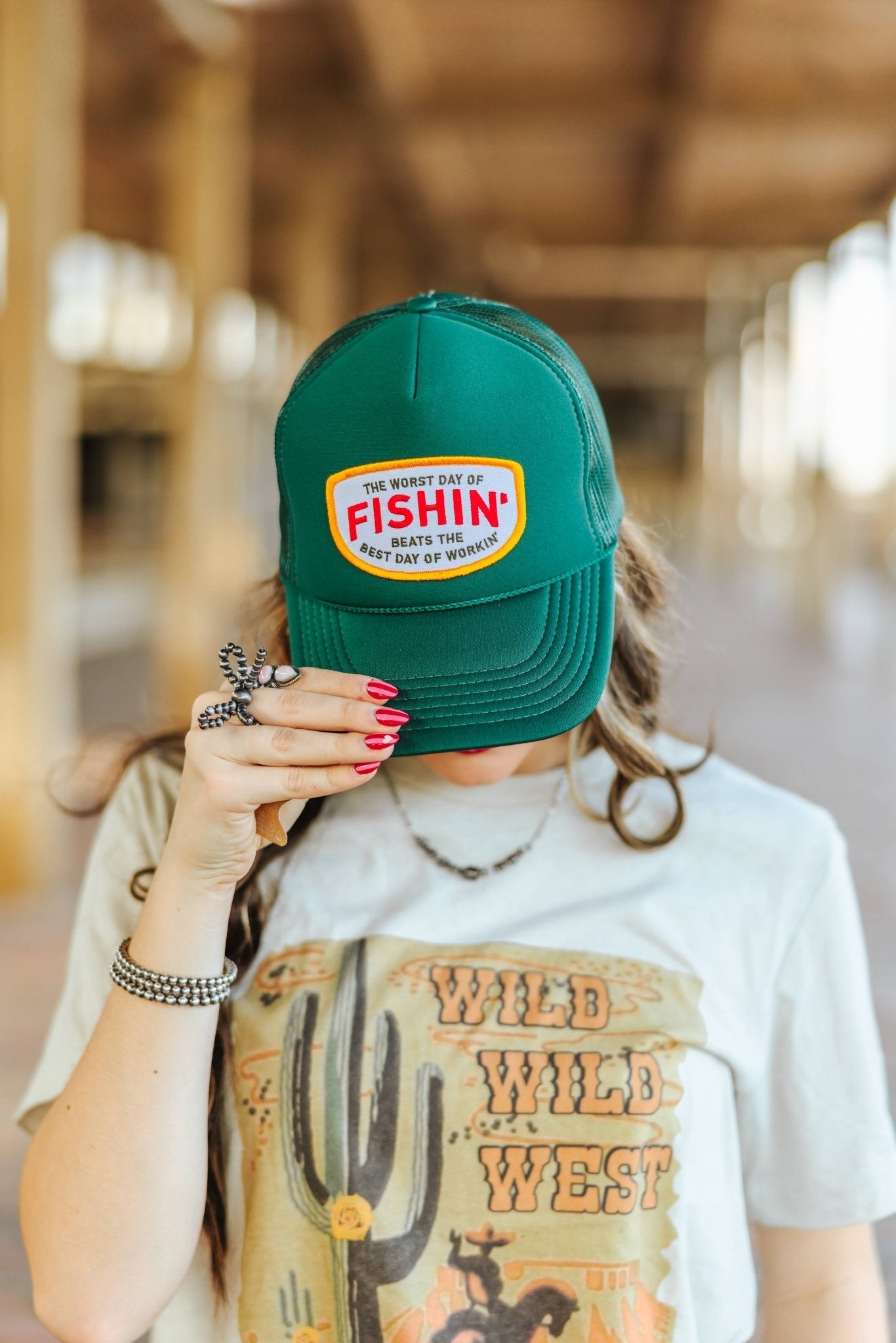 Fishin&#39; Beats Workin&#39; Patch Trucker Hat