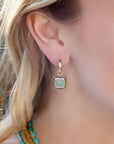 Flourish Blue Turquoise Golden Drop Earrings