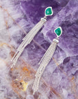 Fringed Green Onyx Earring