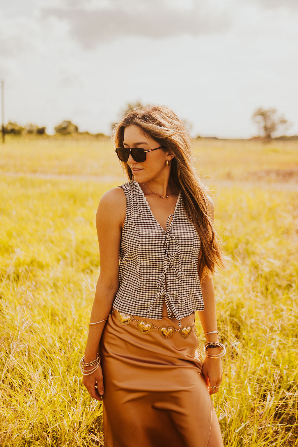 The Hattie Heart Belt in Gold