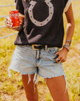 The Talia Western Concho Belt in Black