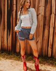 The Cowgirl Club Short in Dusty Blue