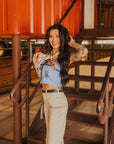 The Talia Western Concho Belt in Black