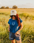 The Cowgirl Club Scuba Shorts in Indigo