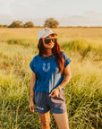 The Cowgirl Club Scuba Shorts in Indigo