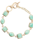 Genuine Amazonite Hammered Link Bracelet
