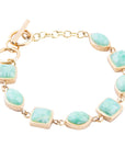Genuine Amazonite Hammered Link Bracelet