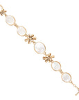 Gifted White Mother of Pearl Golden Bow Link Bracelet