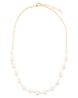 Golden Chain and White Pearl Necklaces