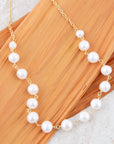 Golden Chain and White Pearl Necklaces