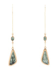 Green Seraphinite Golden Bronze Threader Earrings
