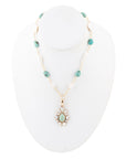 Green Turquoise Pearl Drop Necklace
