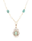 Green Turquoise Pearl Drop Necklace