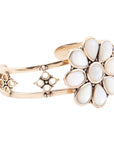 Hibiscus White Mother of Pearl and Golden Cuff Bracelet
