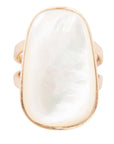 High Class White Mother of Pearl Golden Ring