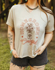 Homegrown Cowgirl Raw V-neck Graphic Tee