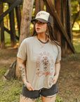Homegrown Cowgirl Raw V-neck Graphic Tee