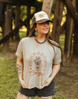 Homegrown Cowgirl Raw V-neck Graphic Tee