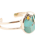 Honey Bee Blue Turquoise Golden Cuff Bracelet