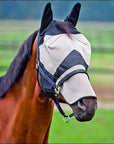 Horze Protec Fly Mask W/Nose Light Brown/Black Pony/P