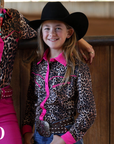 *YOUTH* HOT PINK LEOPARD RODEO SHIRT
