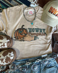 Howdy Pumpkin Turquoise Graphic Tee