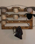 9 Cowboy Hat Rack | Cowboy Hat Holder | Rustic Western Hat Display | Handcrafted Wooden Organizer | Space-Saving Home Decor | Made in USA