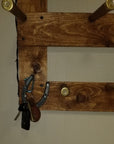 6 Cowboy Hat Rack Horizontal | Cowboy Hat Holder | Rustic Western Hat Display | Handcrafted Wooden Organizer | Space-Saving Home Decor | Made in USA