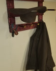 4 Cowboy Hat Rack Horizontal | Cowboy Hat Holder | Rustic Western Hat Display | Handcrafted Wooden Organizer | Space-Saving Home Decor | Made in USA