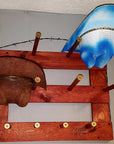 4 Cowboy Hat Rack Horizontal | Cowboy Hat Holder | Rustic Western Hat Display | Handcrafted Wooden Organizer | Space-Saving Home Decor | Made in USA