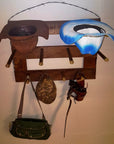 4 Cowboy Hat Rack Horizontal | Cowboy Hat Holder | Rustic Western Hat Display | Handcrafted Wooden Organizer | Space-Saving Home Decor | Made in USA
