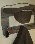 2 Cowboy Hat Rack Horizontal | Cowboy Hat Holder |  Rustic Western Hat Display | Handcrafted Wooden Organizer | Space-Saving Home Decor | Made in USA