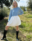Chloe Stripe Pleated High Waist Dress