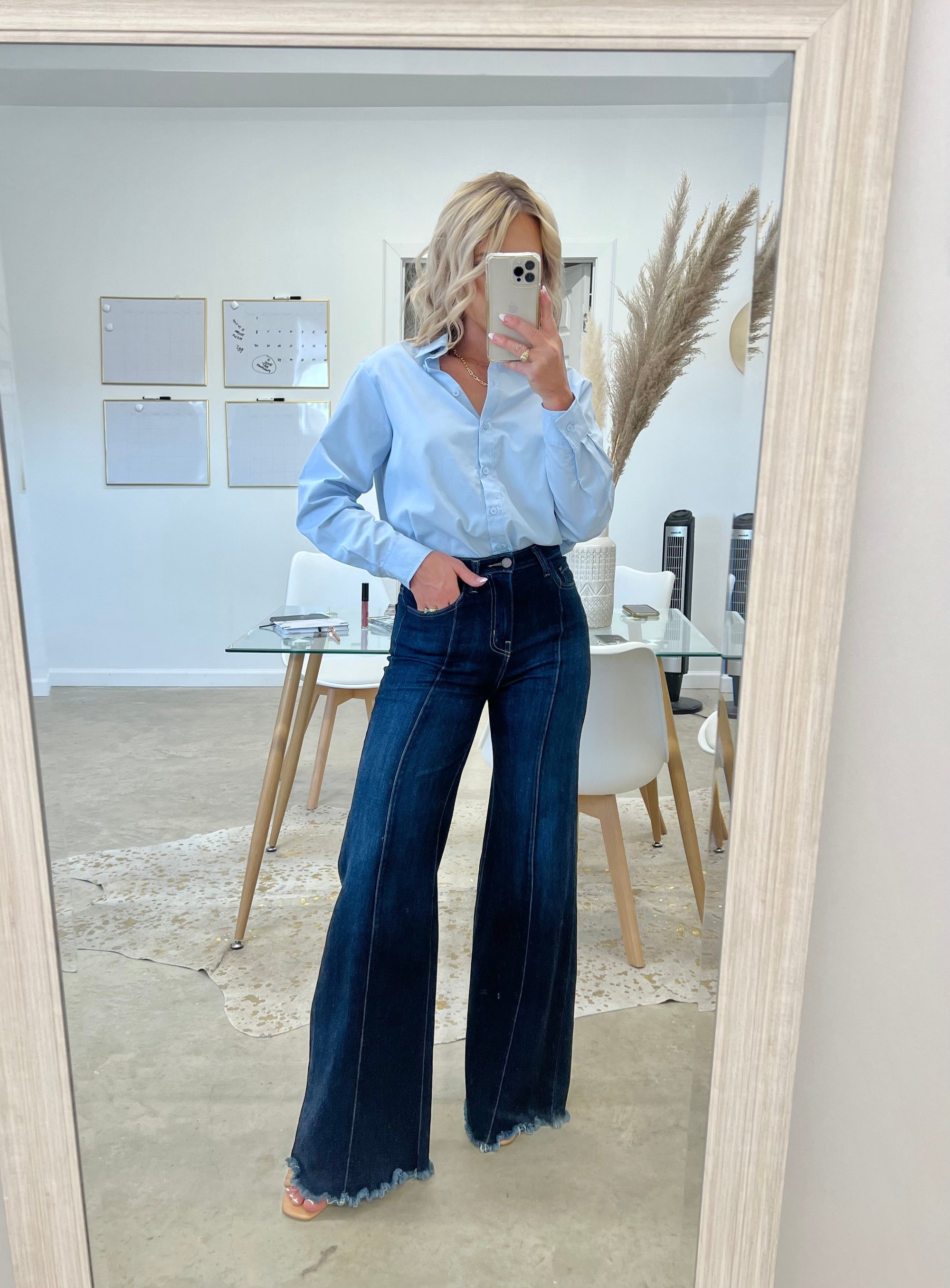 The Loretta Trouser Jean in Dark Wash