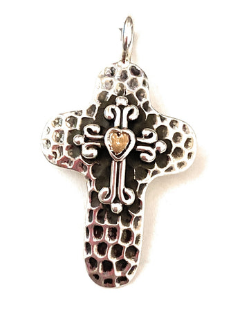 Navajo Sterling Silver & Copper Cross Pendant - Everest Ranch