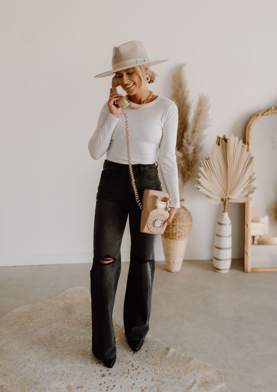 The Serena Pant in Washed Black