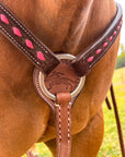 BuckStitch Betty Tack Set Pink/Chocolate