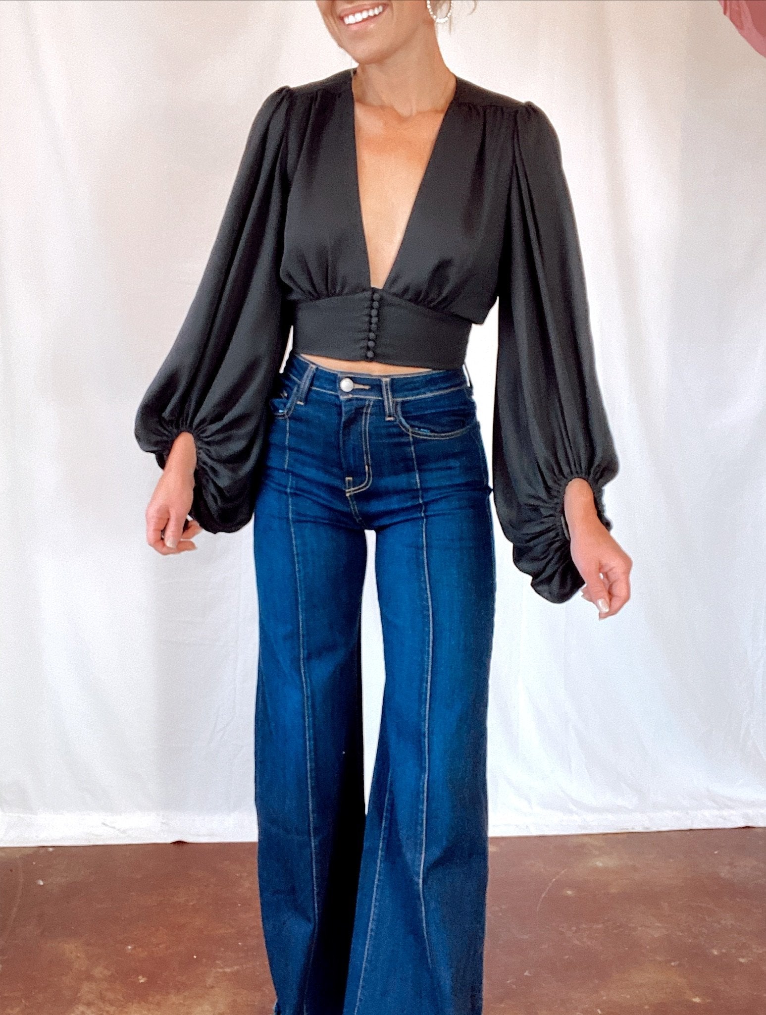 The Loretta Trouser Jean in Dark Wash