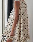 Bow Pearl Buttoned Back Mini Dress