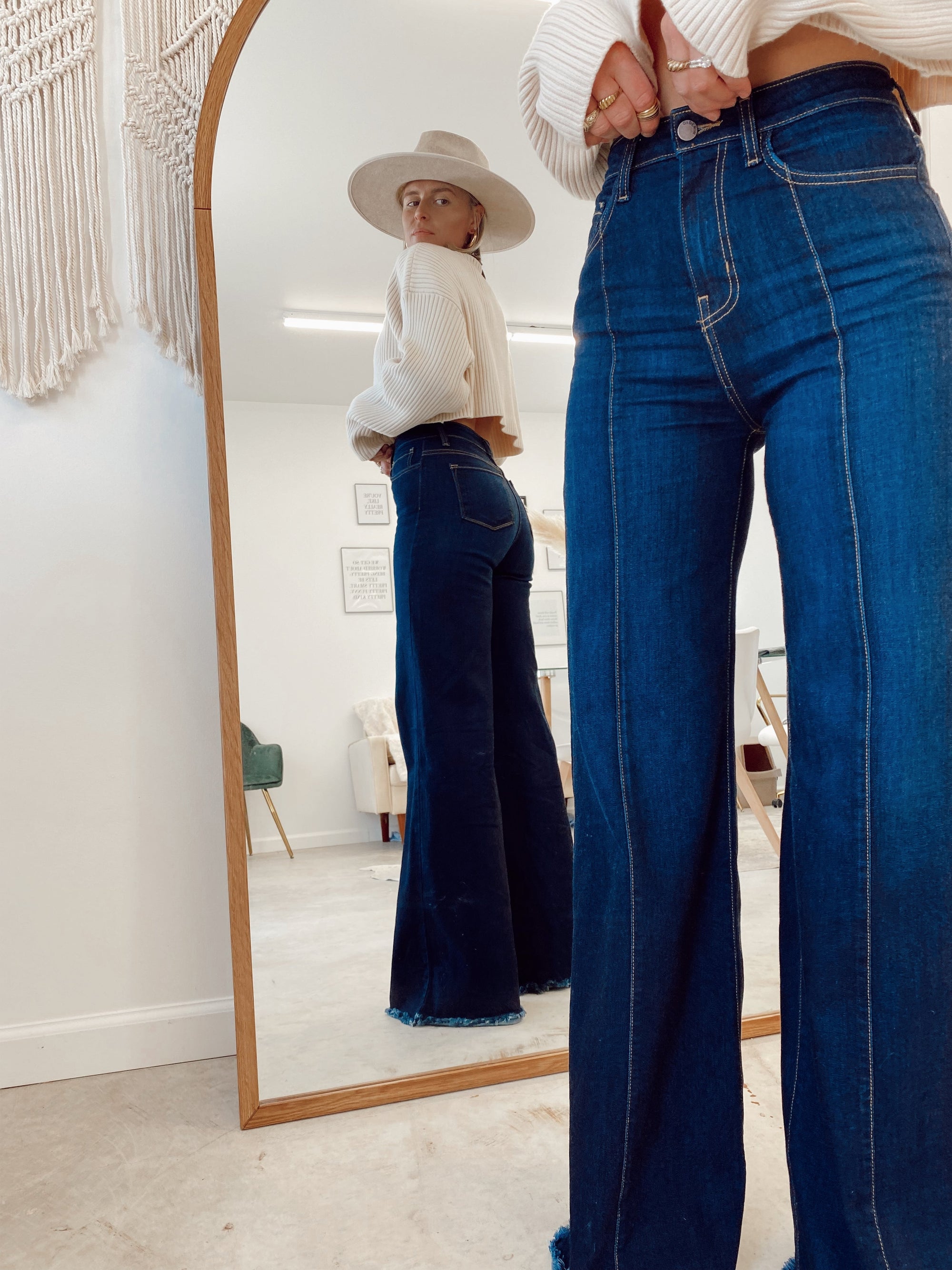 The Loretta Trouser Jean in Dark Wash