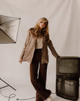 The Zoey Flare Trouser In Chocolate
