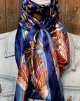 35X35"  Blue Multi-Floral Wild Rag / Scarf WR914