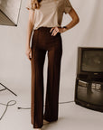 The Zoey Flare Trouser In Chocolate