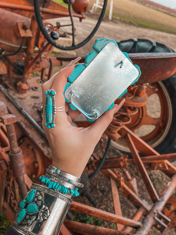 Turquoise Natural Stone Belt Buckle