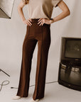 The Zoey Flare Trouser In Chocolate