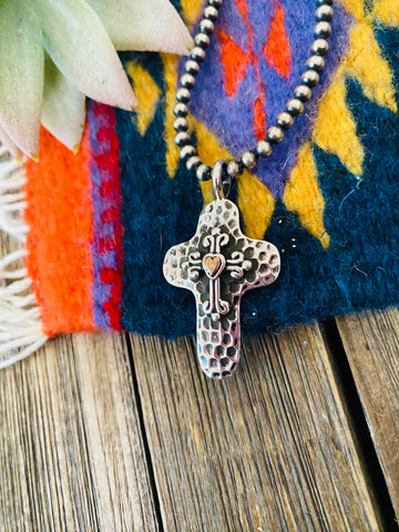 Navajo Sterling Silver & Copper Cross Pendant - Everest Ranch