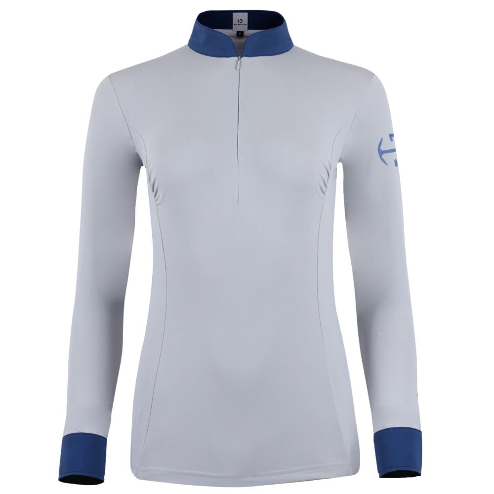 Roxana - Black &amp; Luxe Gray Long Sleeve Riding Shirt