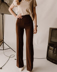 The Zoey Flare Trouser In Chocolate