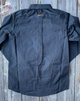 Ariat Boys Black Solid Twill Classic Fit Western Shirt