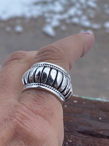 The Cassidy Handmade Sterling Silver Adjustable Wave Band